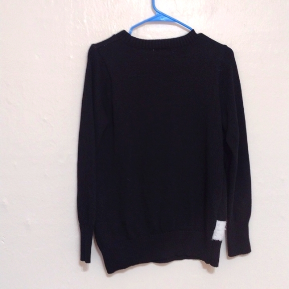 Mesh & Lace Black Snowman Polka Dot Heavy Knit Sweater Size M - Picture 9 of 10